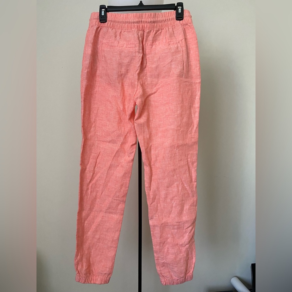 Athleta women’s Peach Drawstring Linen Pants Size 4 - Picture 5 of 8